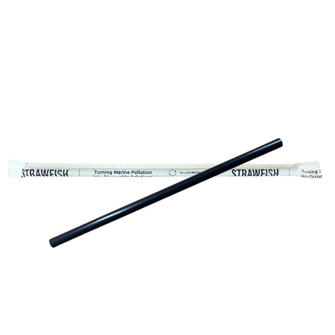 10.25" x 8mm Black Straw