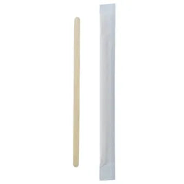 Coffee Coffee Stirrer 5.5X0.2X0.04 IN Wood Natural Wrapped 1000 Count/Pack 10 Packs/Case 10000 Count/Case