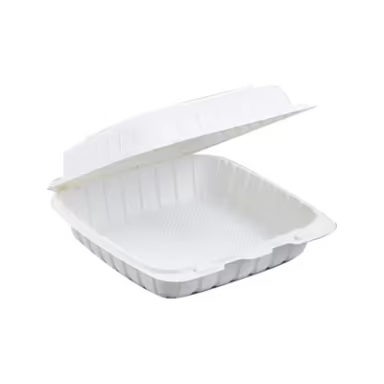 Victoria Bay Take-Out Container Hinged 9X9X3 IN MFPP White Square 60GM 120/Case