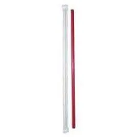 Giant Straw 0.284X10.25 IN Plastic Red Paper Wrapped 1200/Case