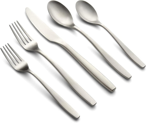 Cambridge Silversmiths Averie Satin 20 Piece Flatware Set, Service for 4, silver