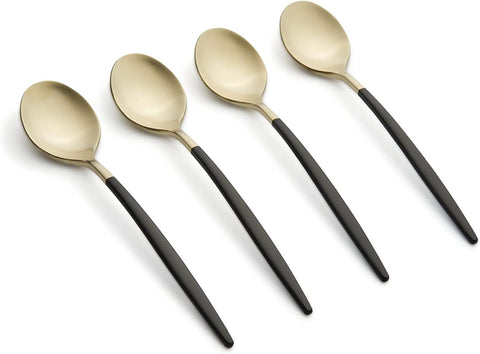 Cambridge Silversmiths Gaze Black & Champagne Demi Spoon, Set of 4, 0, Two-Tone Satin