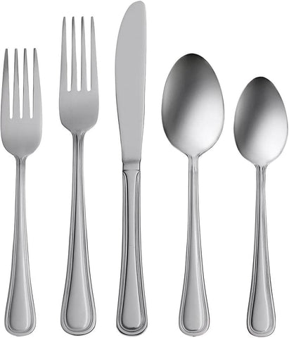 Oneida Tress Everyday Flatware Set, 5.40 LB, Metallic, 50 Piece