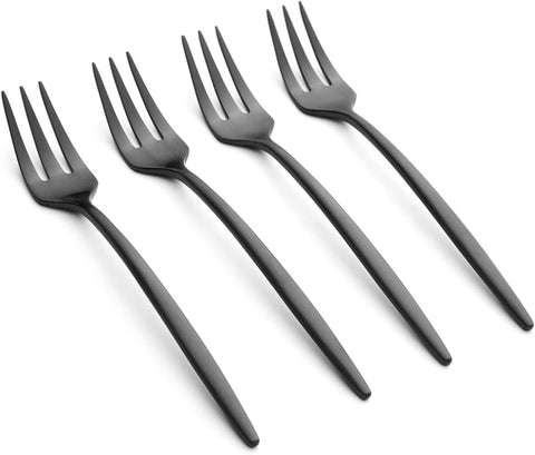 Cambridge Silversmiths Black Satin Gaze Cocktail Forks, Set of 4, 0