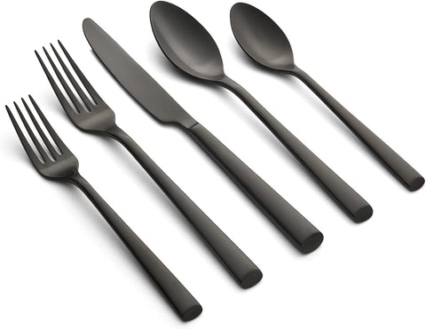 Cambridge Silversmiths Gilda Black Satin 20-Piece Flatware Set, Service for 4