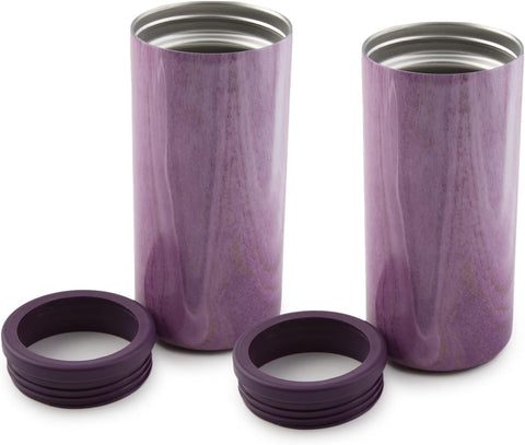 Cambridge Silversmiths 2 Pack of Purple Geode Decal Insulated Slim Can Coolers, 0, PUEPLE