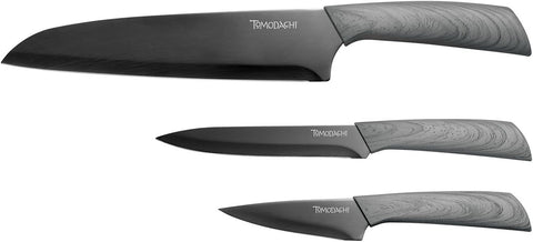 Hampton Forge Tomodachi HMC01A612C Raintree Ash ? 3 Piece Knife Set with Matching Blade Guards