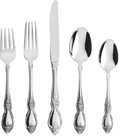 Oneida Louisiana 5-Piece Flatware Set, Service for 1,Silver