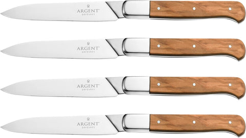 Hampton Forge Sfs51L04Wb Lynden Set Of 4 Olive Wood Steak Knives