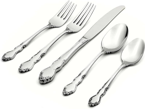 Oneida 2766045Al20 Dover 45 Piece Fine Flatware Set, Service For 8