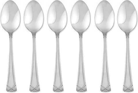 Hampton Forge Evansvile Frosted Set of 6 Teaspoons, 0.45 LB, Metallic