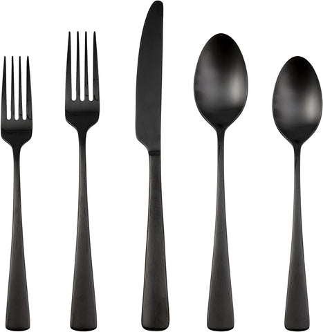 Cambridge Silversmiths Cerys Black Satin 20-Piece Flatware Set, Service for 4