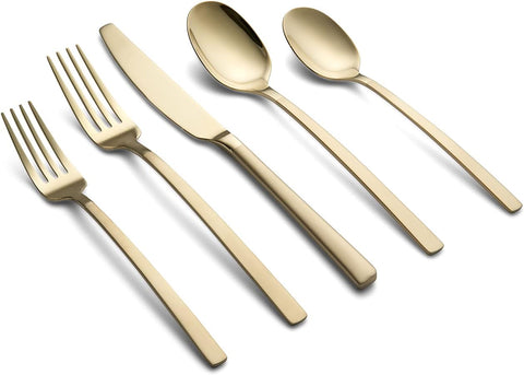 Cambridge Silversmiths Beacon Champagne Sand Mirror 20-Piece Flatware Set, Service for 4