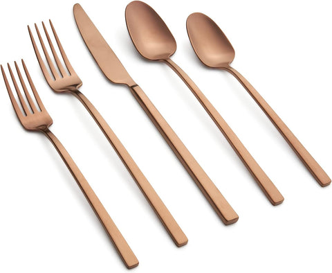 Cambridge Silversmiths Damaris Copper Satin 20-Piece Flatware Set, Service for 4