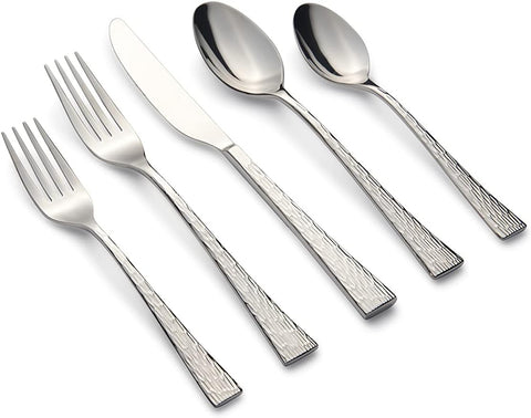 Cambridge Silversmiths Finnley Mirror 20-Piece Flatware Set, Service for 4,Silver