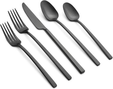 Cambridge Silversmiths Black Satin Damaris 20-Piece Flatware Set, Service for 4, 0