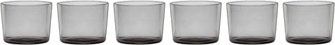 Oneida Stackables Smoke Short Glasses, Set of 6, 6 Count, Taupe/Grey