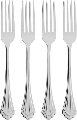 Oneida Marquette Fine Flatware Salad Forks, Set of 4, 18/8 Stainless Steel, Silverware Set, Dishwasher Safe