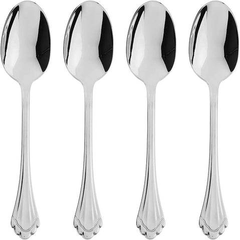 Oneida Marquette Fine Flatware Dinner Spoons, Set of 4,Silver