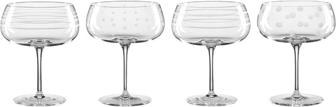 Oneida Mingle Cocktail Glasses, Set of 4, 4 Count, Clear