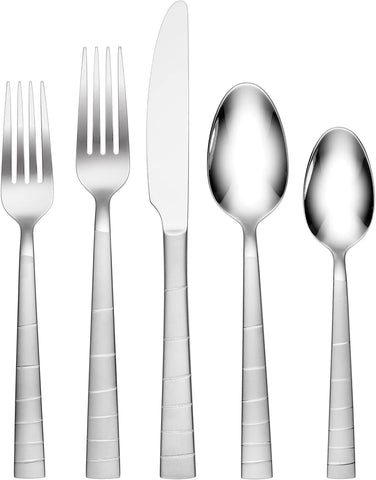 Hampton Forge Abigail Frosted 20-Piece Flatware Set, Stainless Steel