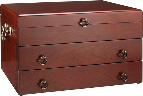 Reed & Barton 43M Bristol Grande Mahogany Flatware Chest,Brown