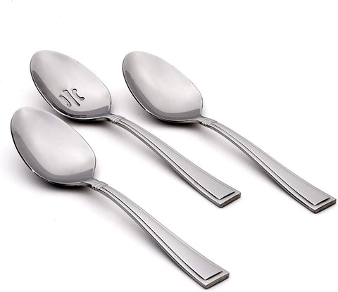 Oneida Butler Everyday Flatware Serving Spoons 18/0 Stainless Steel, Set of 3, Silverware Set