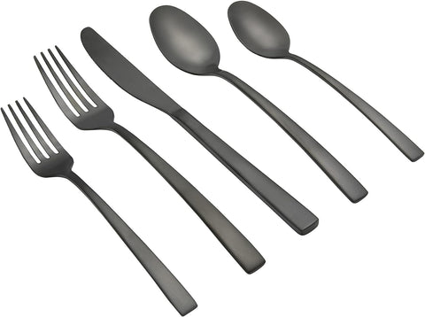 Fiesta Spark Black Satin 20 Piece Flatware Set, Service for Four