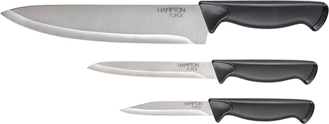 Hampton Forge Emmet 3 Piece Cutlery Set, 0.60 LB, Black