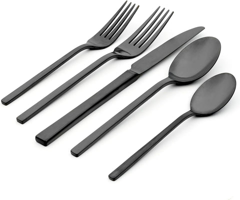 Oneida Allay Midnight 20 Piece Everyday, Service for 4 Flatware Set, 20PC FW, STAINLESS