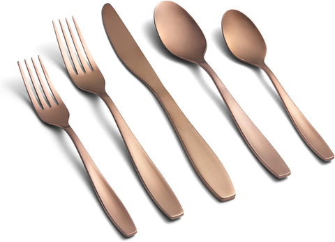 Cambridge Silversmiths January Copper Satin 20-Piece Flatware Set, Service for 4