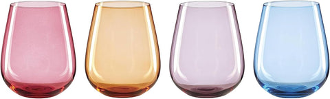 Oneida True Colors Stemless Wine Glasses, Set of 4, 4 Count, Multi