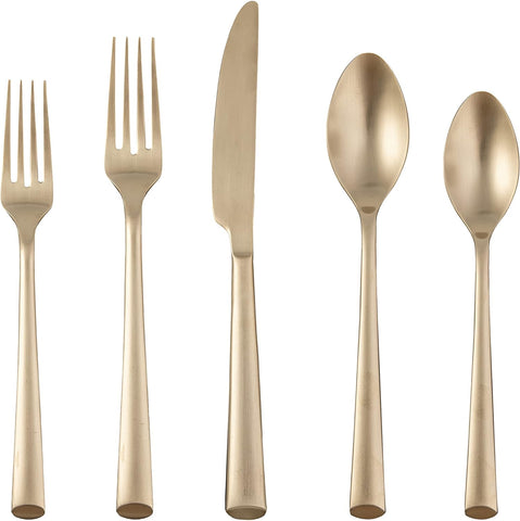 Cambridge Silversmiths Gilda Champagne Satin 20-Piece Flatware Set, Service for 4