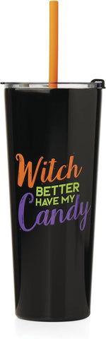 Cambridge 895973 Witch Candy 24 Oz Insulated Tumbler With Straw