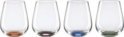 Oneida Bottoms Up Stemless Wine Glasses, Set of 4, 4 Count, Multi