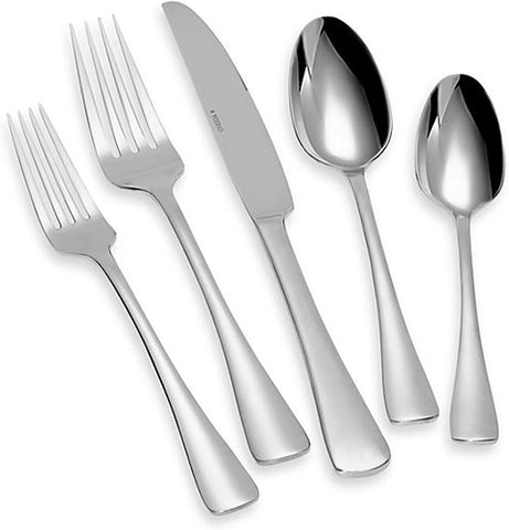 ONEIDA Caswell 65Pc Flatware Set, 65 Count, Metallic