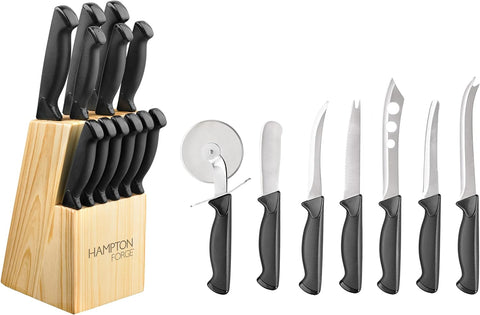 Hampton Forge Emmet 20Pc Cutlery Block Set, 5.05 LB, Black