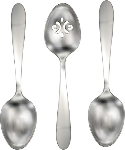 Oneida Vale Set of 3 Serving Spoons, Silver