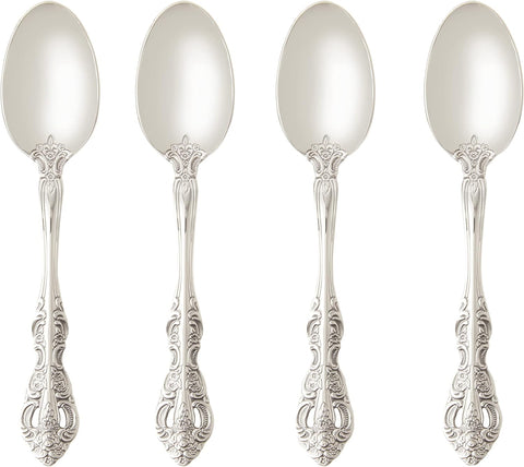 Oneida Michelangelo Fine Flatware Teaspoons, Set of 4 , 18/10 Stainless Steel, Silverware Set, Dishwasher Safe