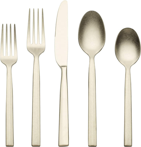 Cambridge Champagne Aero Rumble Piece Flatware Set, 20 Count