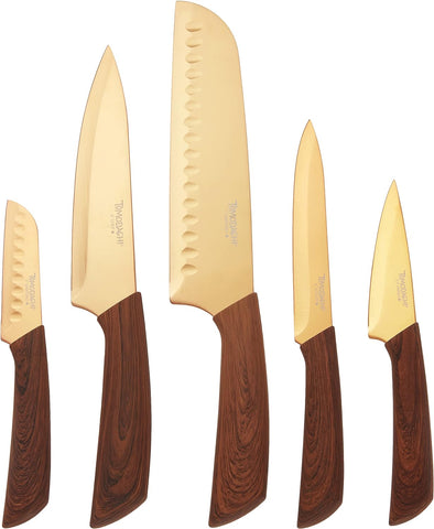 Hampton Forge HMC01A489A Tomodachi 10 Piece Raintree Knife Set ? Brown