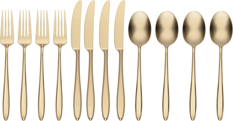 Hampton Forge 894844 Ayla Champagne 12 Piece Flatware Set