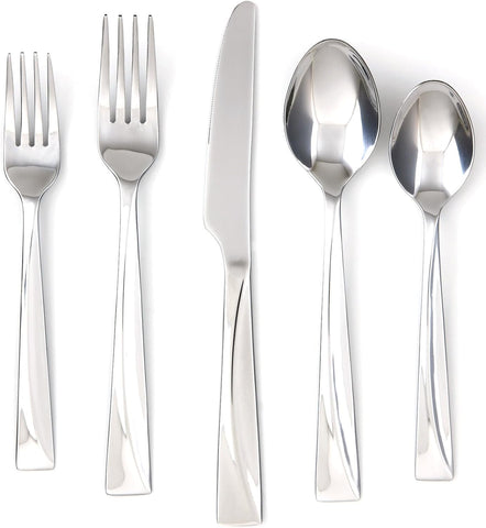 Cambridge Silversmiths Jasper Mirror 20-Piece Flatware Silverware Set, Stainless Steel, Service for 4, Includes Forks/Spoons/Knives