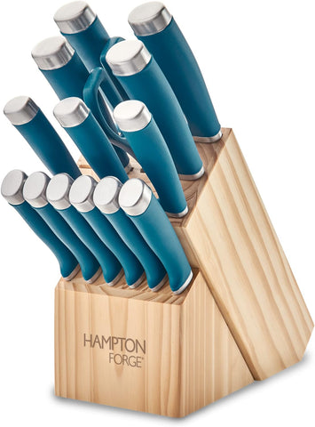 Hampton Forge Epicure Teal 15Pc Block Set, 6.95 LB, Blue