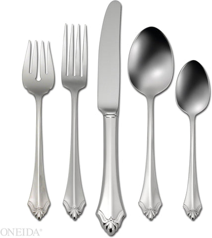 Oneida Kenwood 5 Piece Fine Flatware Set 18/10 Stainless Steel, Silver