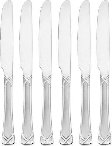 Hampton Forge Evansvile Frosted Set of 3 Dinner Knives, 0.55 LB, Metallic