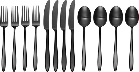 Hampton Forge 894843 Ayla Black 12 Piece Flatware Set