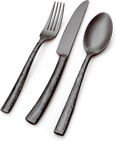 Hampton Forge Paris Hammered , Stainless Steel, 20-Piece Flatware Set, Gunmetal