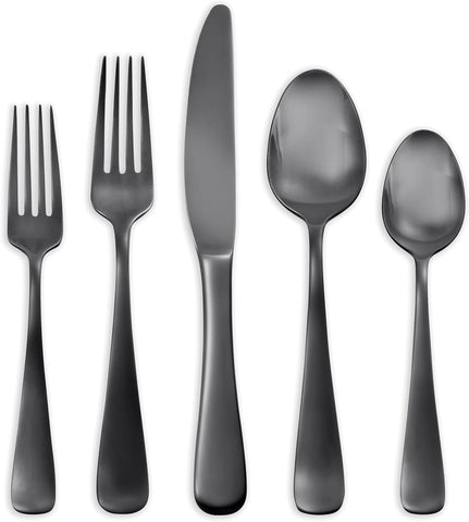 Hampton Forge Opera Black Titanium Flatware Set, 20PC FW