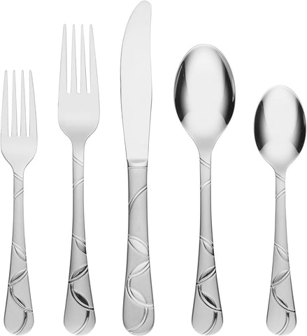 Cambridge Felicity Sand Piece Flatware Set, 45 Count